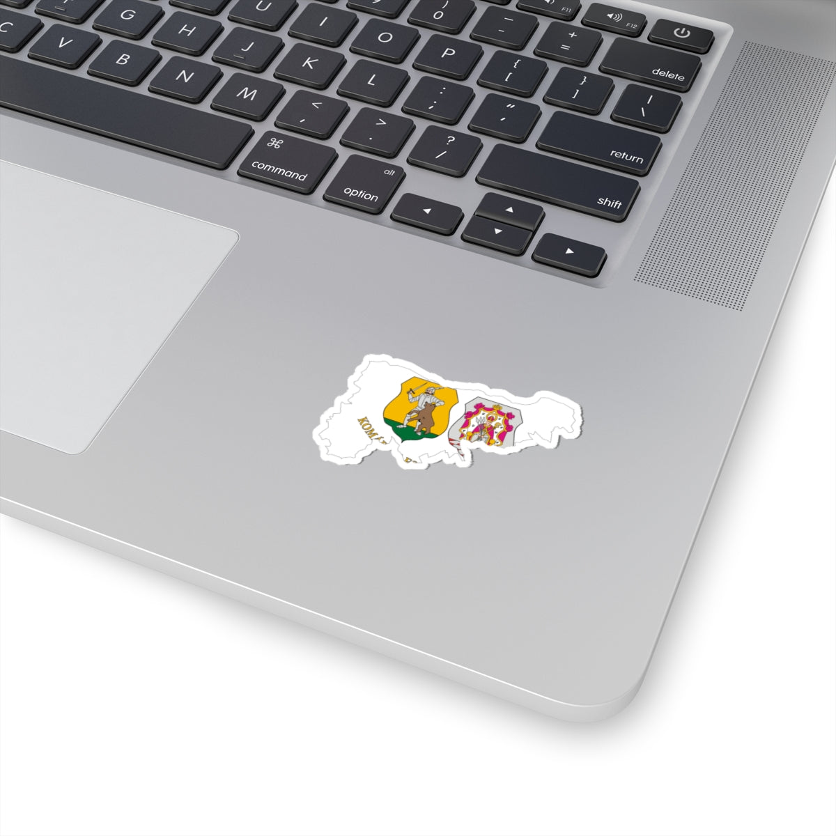 Flag-map of Komarom-Esztergom County (Hungary) STICKER Vinyl Kiss-Cut Decal