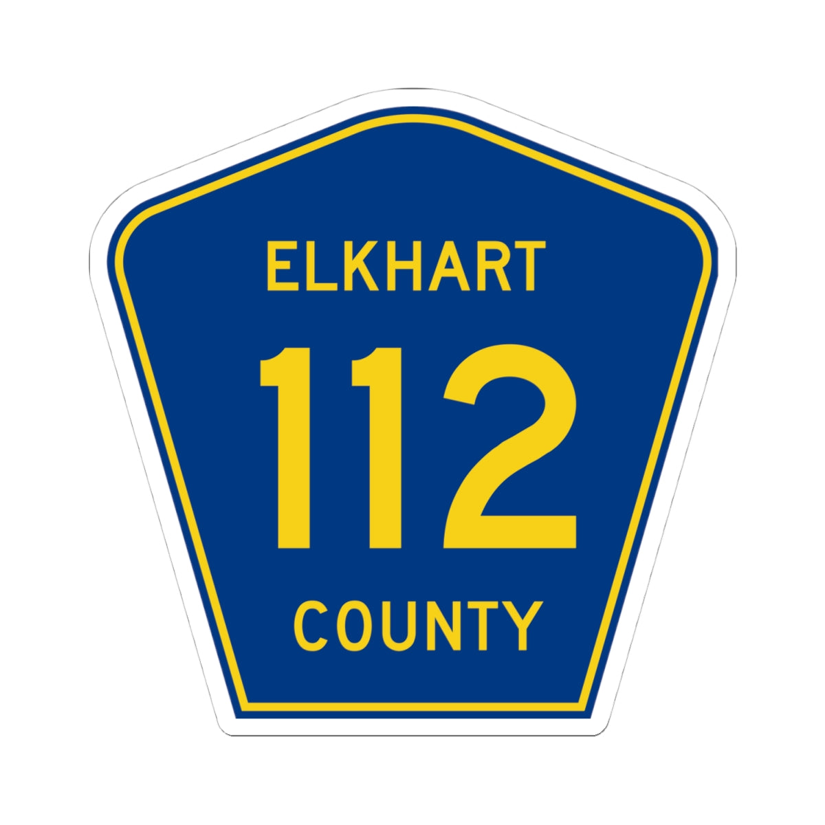 Elkhart County Road 112 IN (Indiana) (Road Sign) STICKER Vinyl Kiss-Cut Decal
