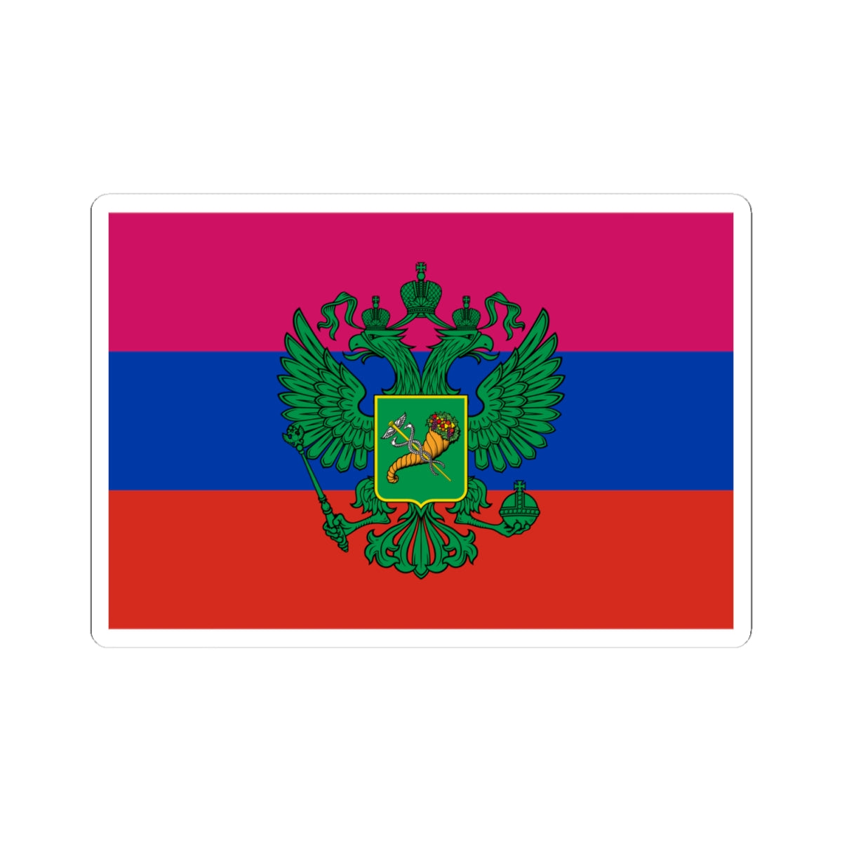 Flag of Russian occupied Kharkov Oblast (Russia) STICKER Vinyl Kiss-Cut Decal