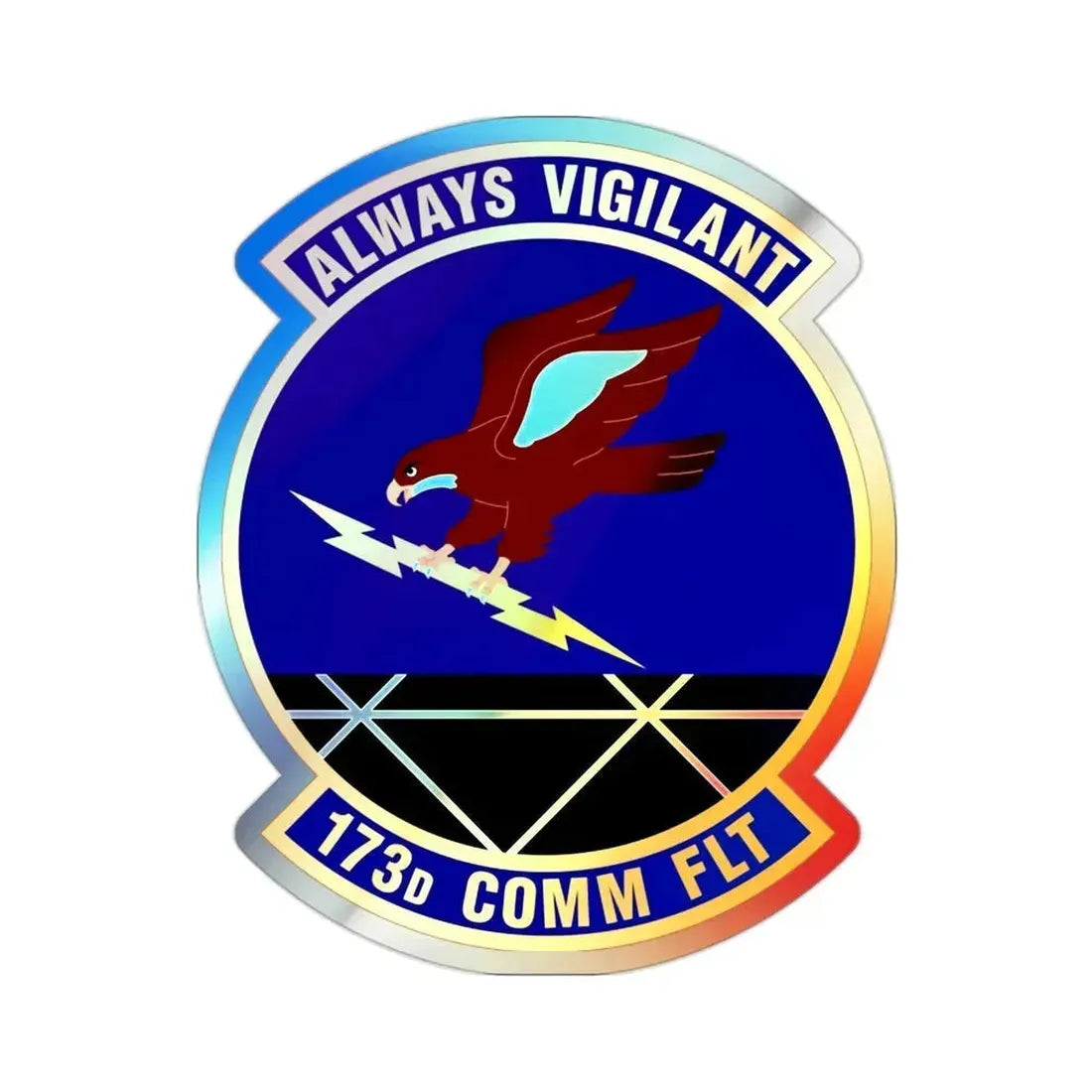 173d Communications Flight (U.S. Air Force) Holographic STICKER Die-Cut Vinyl Decal 2 Inch Holographic - The Sticker Space