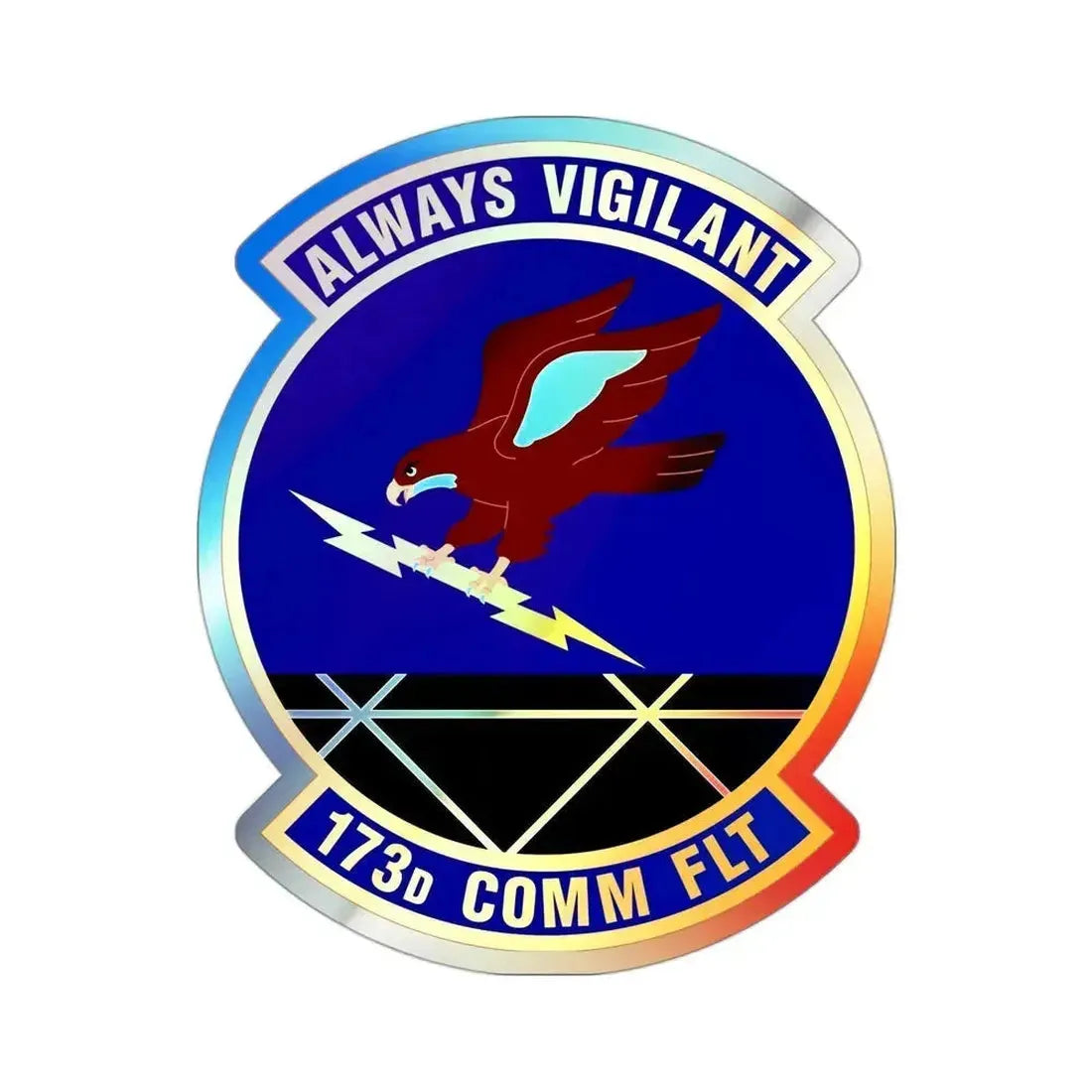 173d Communications Flight (U.S. Air Force) Holographic STICKER Die-Cut Vinyl Decal 3 Inch Holographic - The Sticker Space