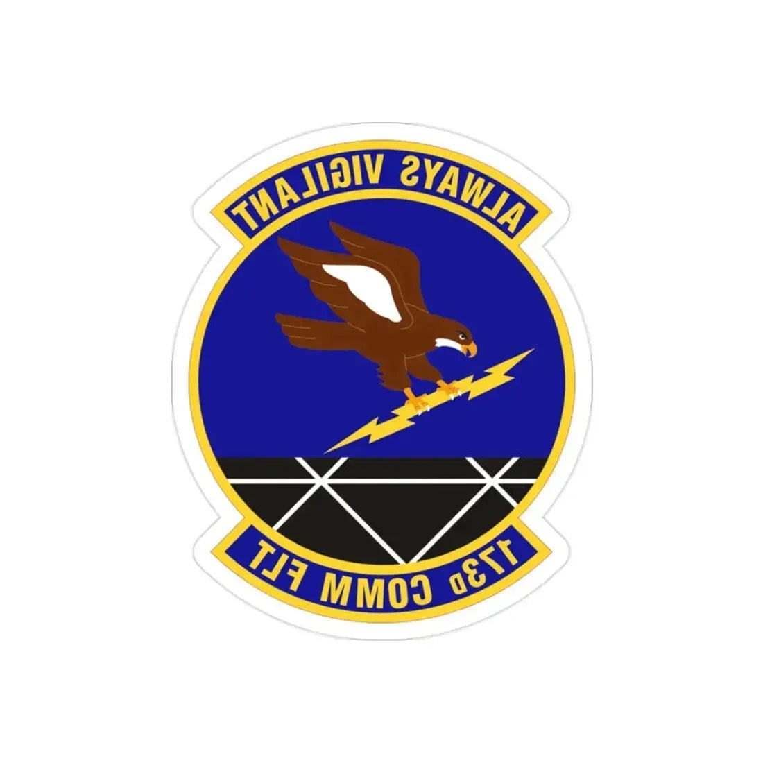 173d Communications Flight (U.S. Air Force) REVERSE PRINT Transparent Die-Cut STICKER - The Sticker Space