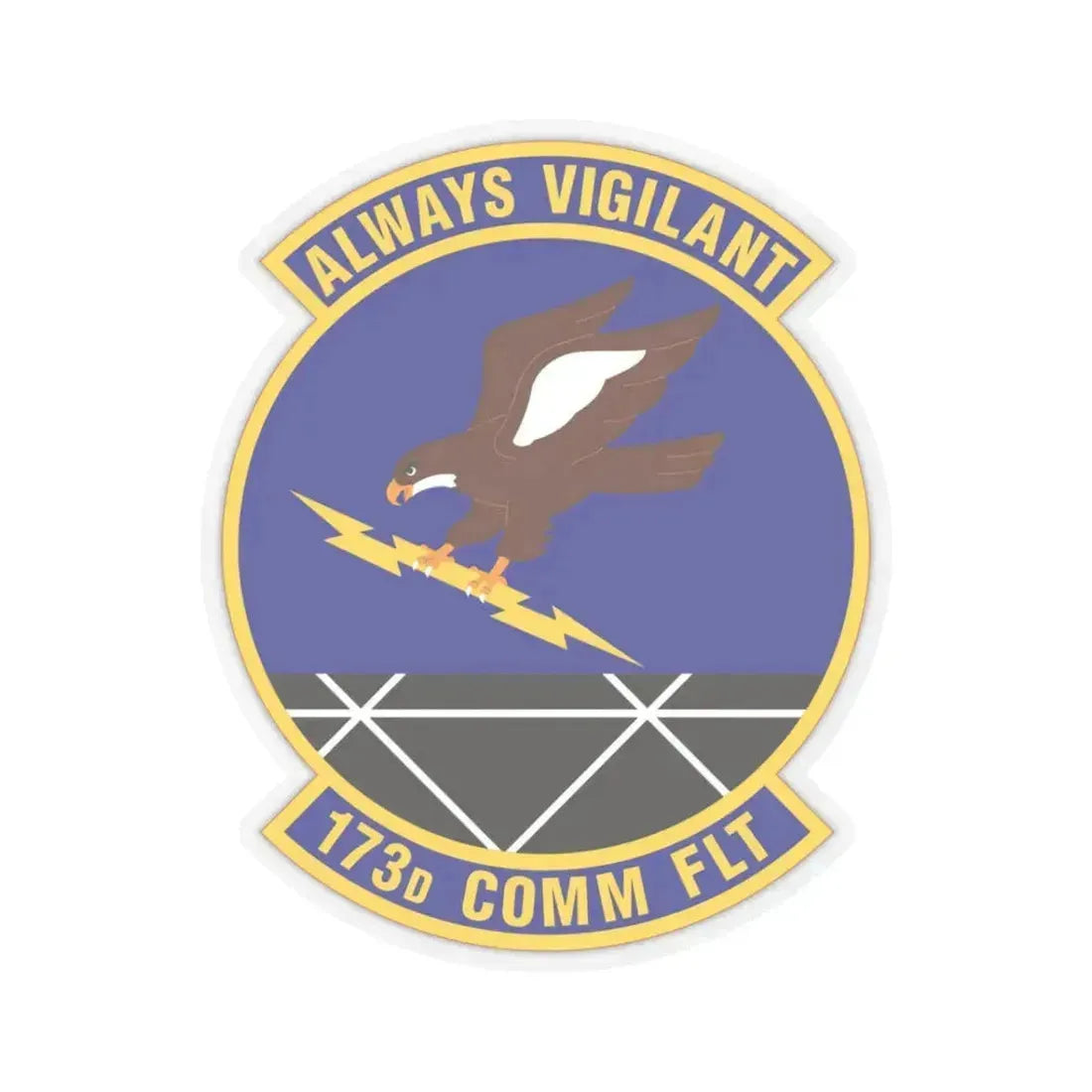 173d Communications Flight (U.S. Air Force) STICKER Vinyl Kiss-Cut Decal 3 Inch Transparent - The Sticker Space
