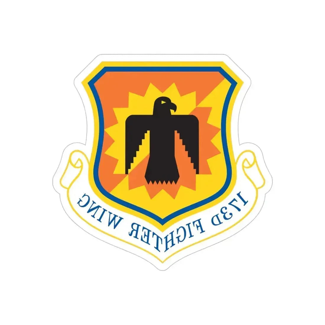 173rd Fighter Wing (U.S. Air Force) REVERSE PRINT Transparent Die-Cut STICKER 5 Inch Die-Cut Transparent - The Sticker Space