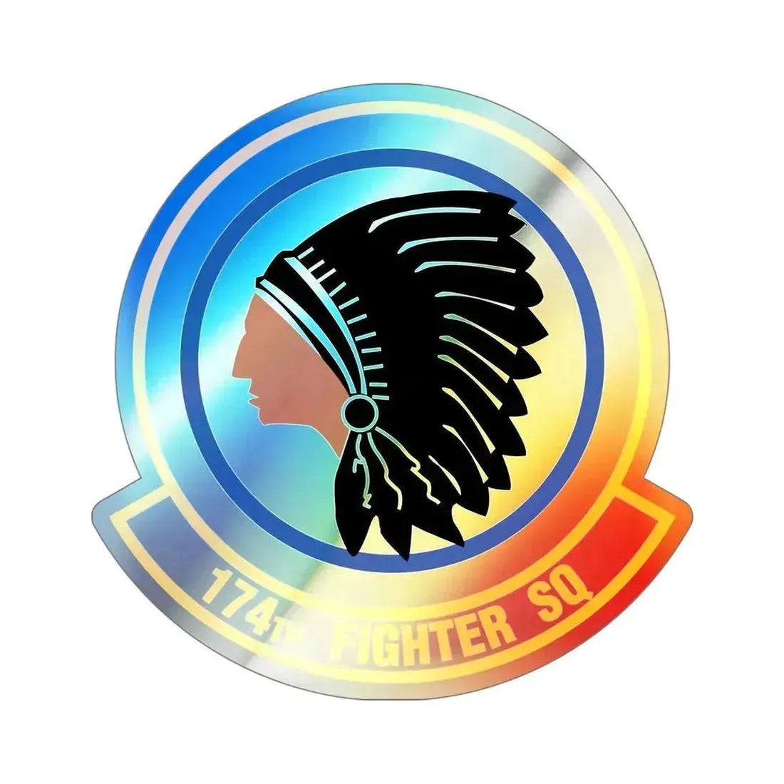 174 Fighter Squadron (U.S. Air Force) Holographic STICKER Die-Cut Vinyl Decal 5 Inch Holographic - The Sticker Space