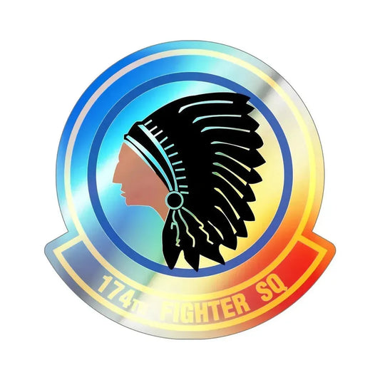 174 Fighter Squadron (U.S. Air Force) Holographic STICKER Die-Cut Vinyl Decal 6 Inch Holographic - The Sticker Space