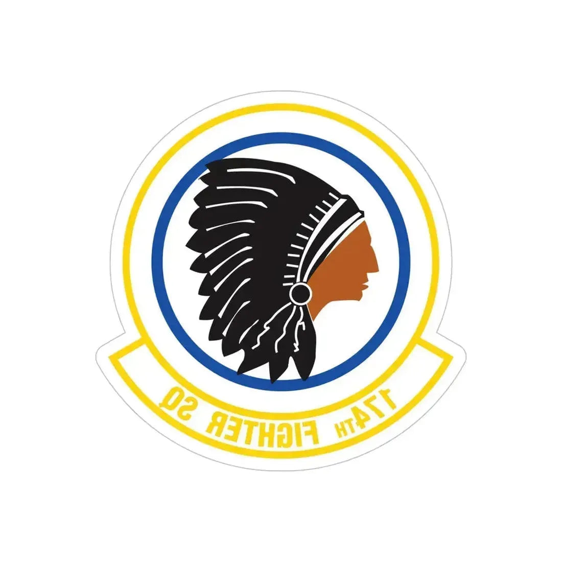 174 Fighter Squadron (U.S. Air Force) REVERSE PRINT Transparent Die-Cut STICKER 5 Inch Die-Cut Transparent - The Sticker Space