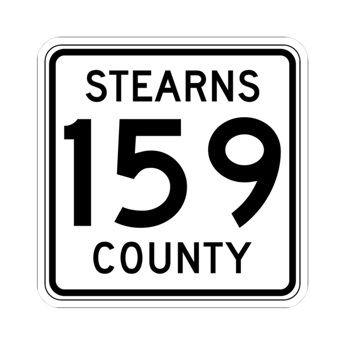Stearns County Route 159 (Minnesota) (Road Sign) STICKER Vinyl Kiss-Cut Decal