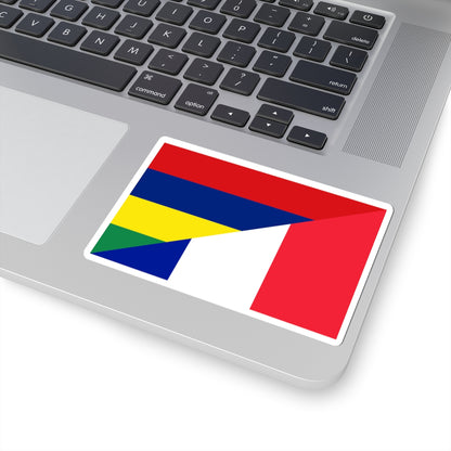 Flag of Mauritius and France (France) STICKER Vinyl Kiss-Cut Decal