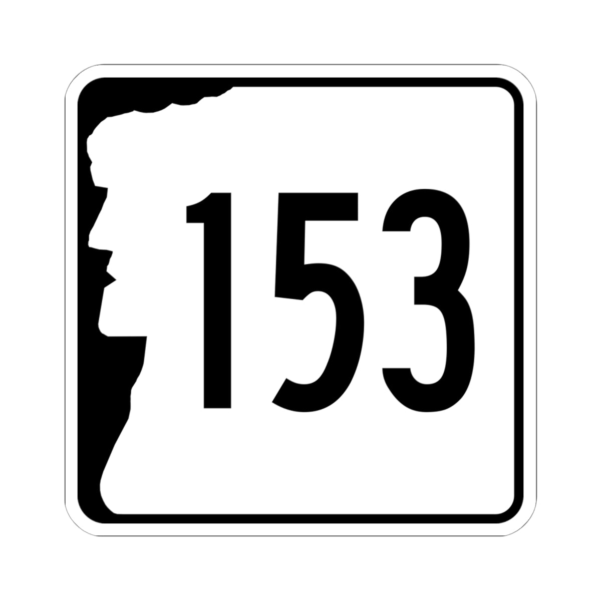 NH Route 153 (New Hampshire) (Road Sign) STICKER Vinyl Kiss-Cut Decal