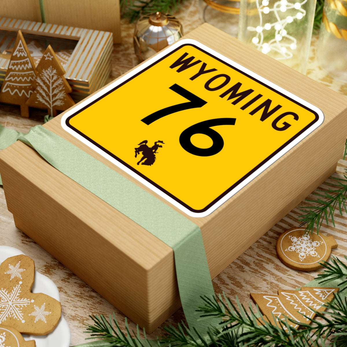 WY-76 (Wyoming) (Road Sign) STICKER Vinyl Kiss-Cut Decal
