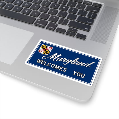 Maryland Welcomes You road sign c. October 1981 (Maryland) (Road Sign) STICKER Vinyl Kiss-Cut Decal