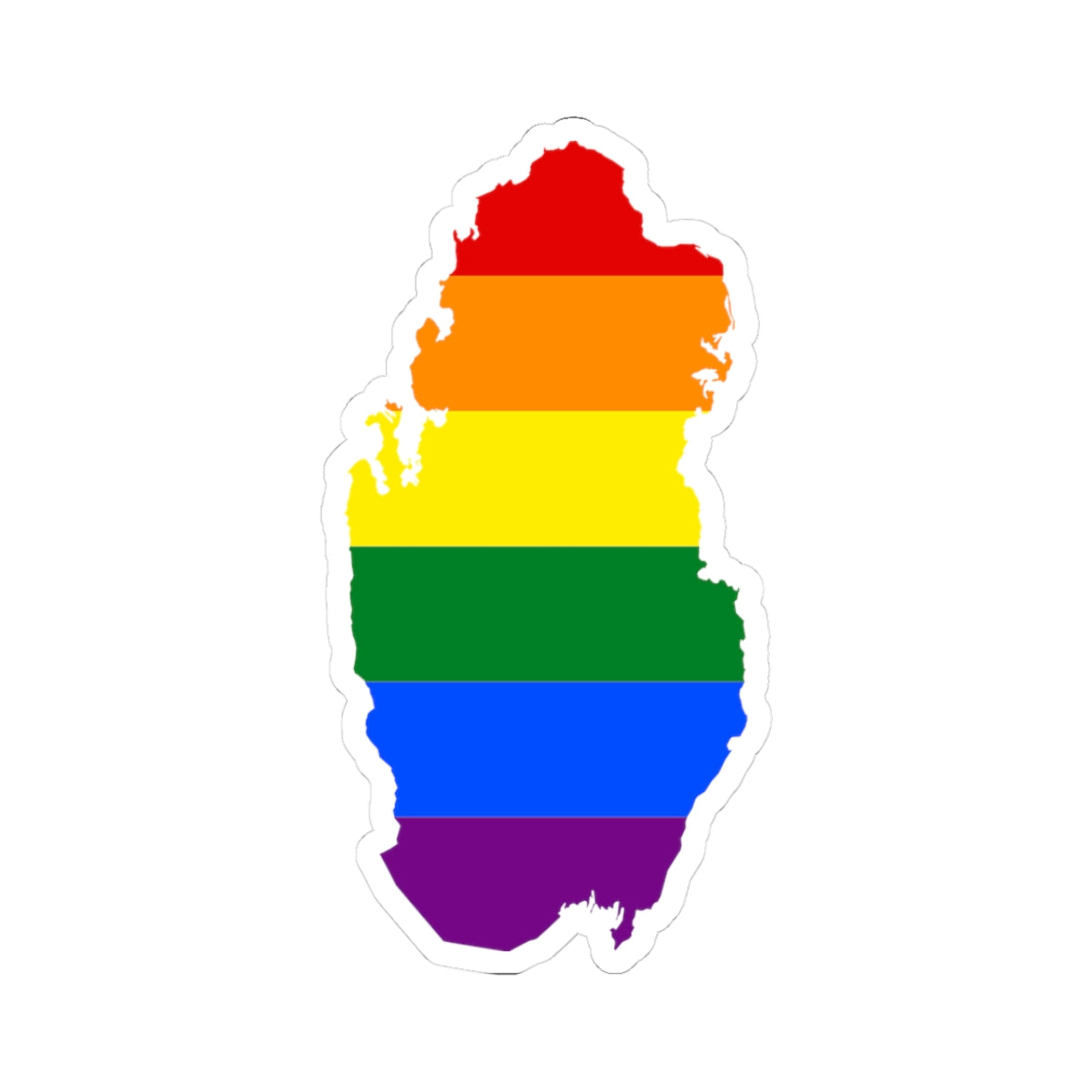 LGBT flag map of Qatar (Qatar) STICKER Vinyl Kiss-Cut Decal