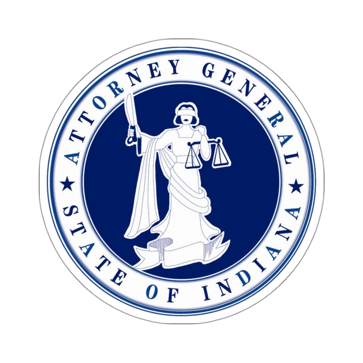 Seal of the Attorney General of Indiana - STICKER Vinyl Kiss-Cut Decal