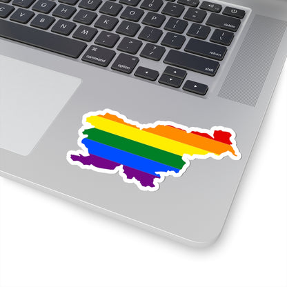 LGBT flag map of Slovenia (Slovenia) STICKER Vinyl Kiss-Cut Decal