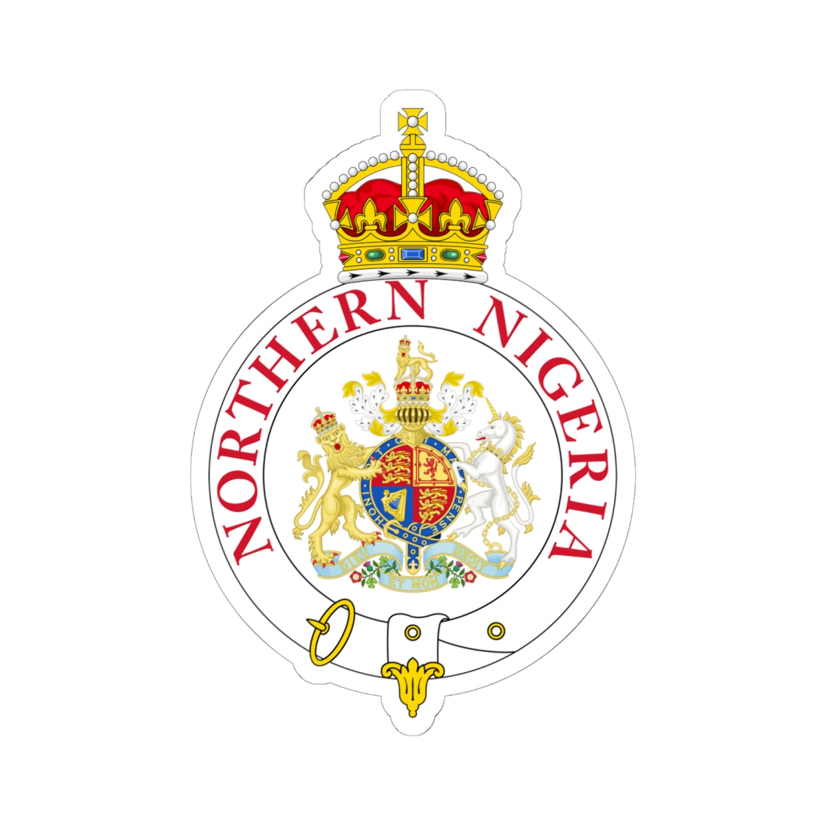 Badge of the Northern Nigeria Protectorate (Niger) (Coat of Arms) STICKER Vinyl Kiss-Cut Decal