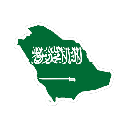 Flag-map of Saudi Arabia (Saudi Arabia) STICKER Vinyl Kiss-Cut Decal