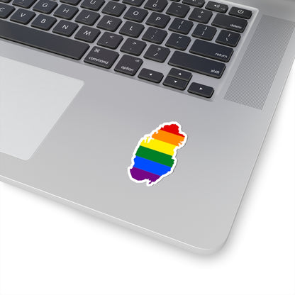 LGBT flag map of Qatar (Qatar) STICKER Vinyl Kiss-Cut Decal