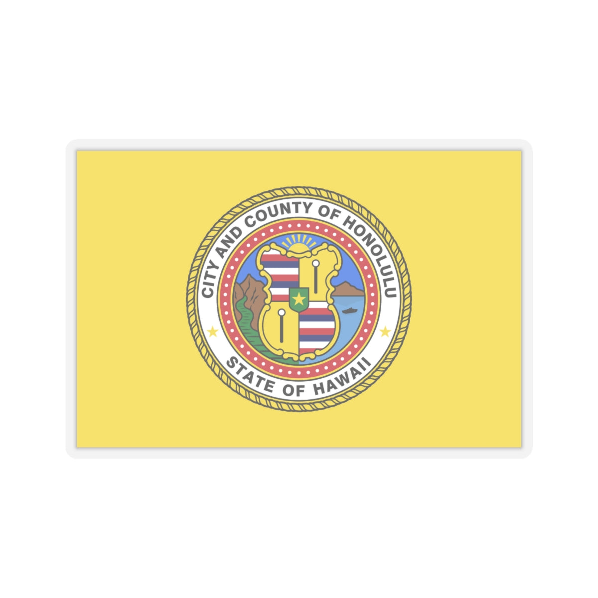 Flag of Honolulu, Hawaii - STICKER Vinyl Kiss-Cut Decal