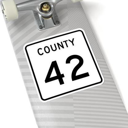 County 42 square (Minnesota) (Road Sign) STICKER Vinyl Kiss-Cut Decal