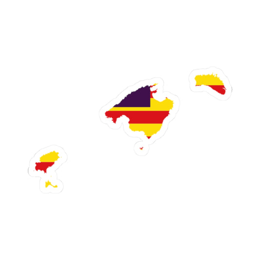 Flag map of the Balearic Islands (Spain) STICKER Vinyl Kiss-Cut Decal
