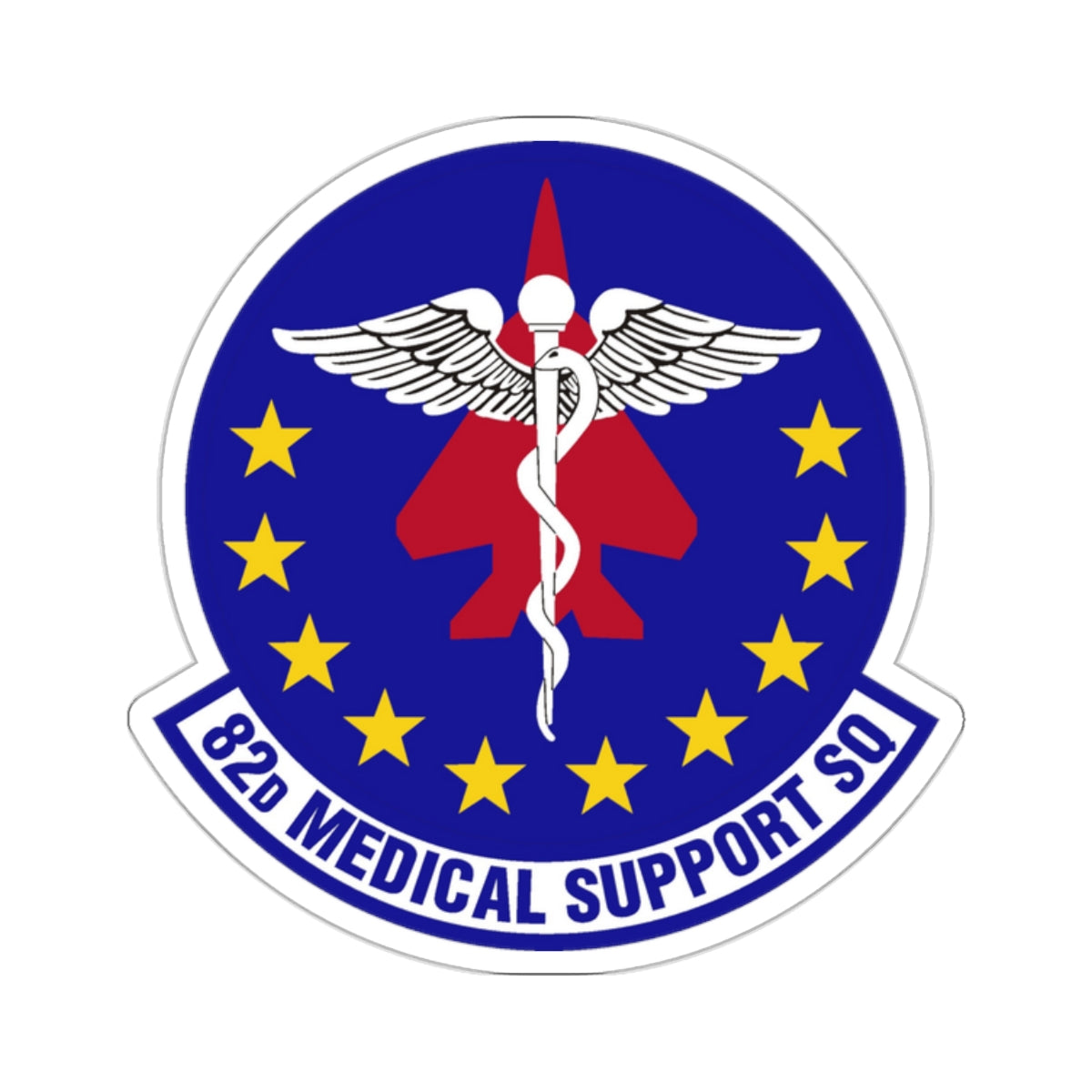 82d Medical Support Squadron (U.S. Air Force) STICKER Vinyl Kiss-Cut Decal-2 Inch-White-The Sticker Space