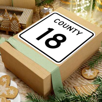 County 18 square (Minnesota) (Road Sign) STICKER Vinyl Kiss-Cut Decal