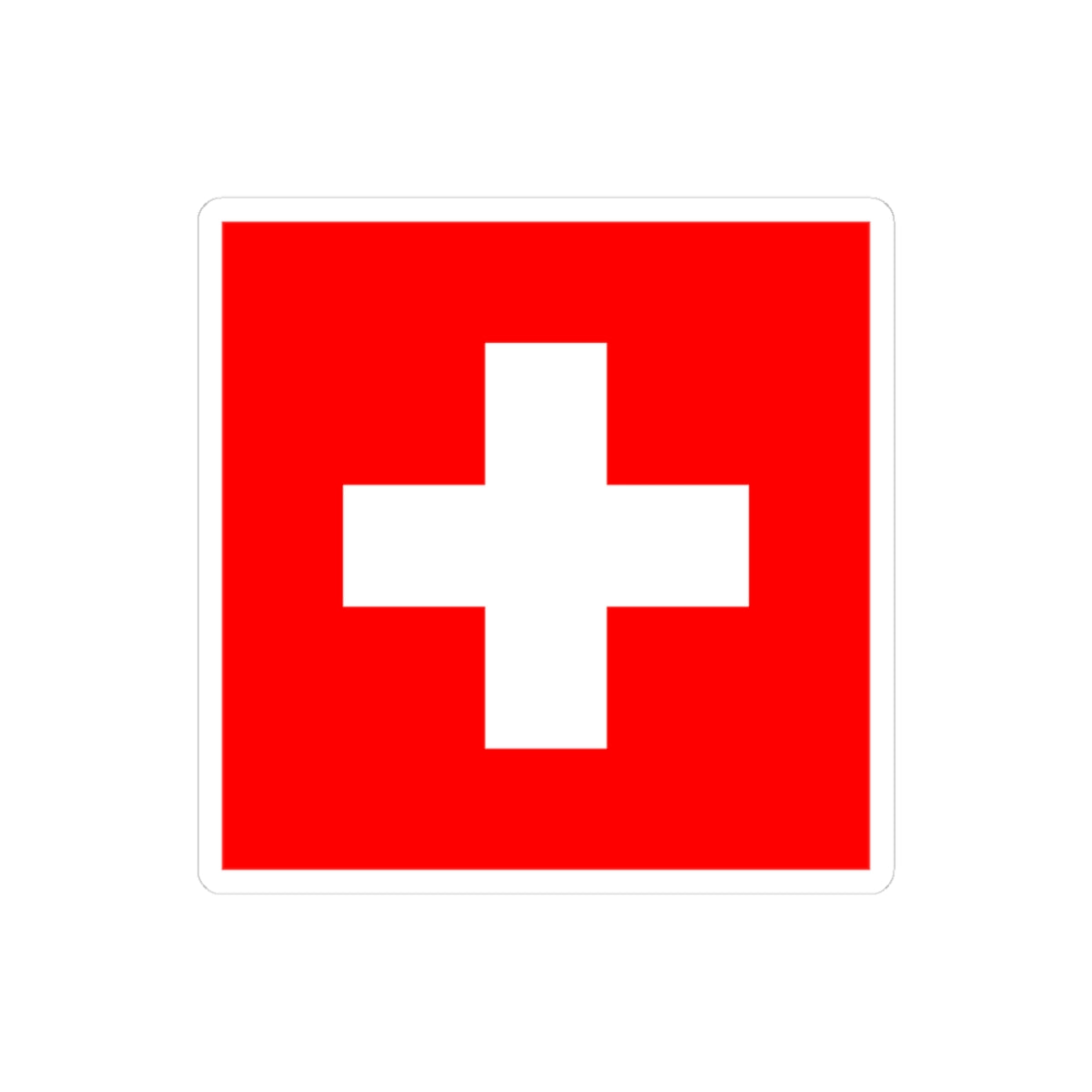 Flag of Switzerland 2-16-2 (Switzerland) STICKER Vinyl Kiss-Cut Decal