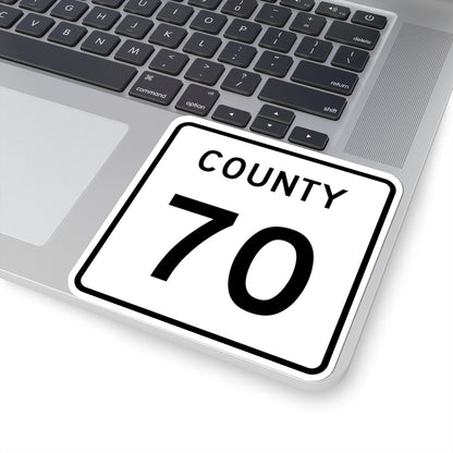 County 70 square (Minnesota) (Road Sign) STICKER Vinyl Kiss-Cut Decal