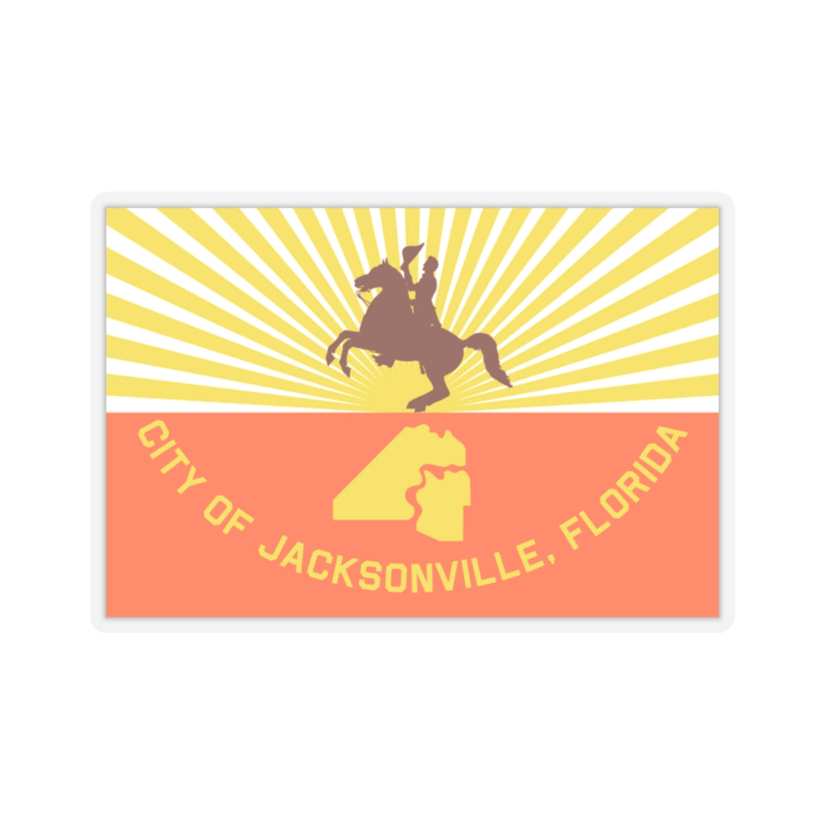 Flag of Jacksonville, Florida - STICKER Vinyl Kiss-Cut Decal