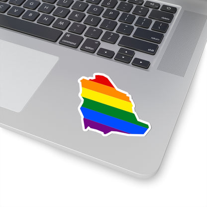 LGBT flag map of Saudi Arabia (Saudi Arabia) STICKER Vinyl Kiss-Cut Decal
