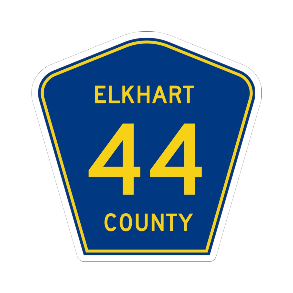 Elkhart County Road 44 IN (Indiana) (Road Sign) STICKER Vinyl Kiss-Cut Decal