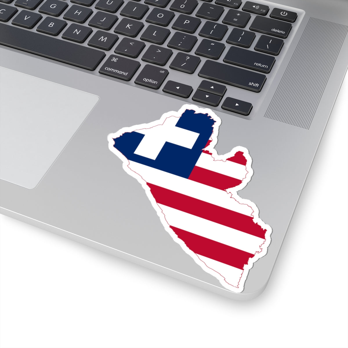 Flag map of Liberia 1827-1847 (Liberia) STICKER Vinyl Kiss-Cut Decal