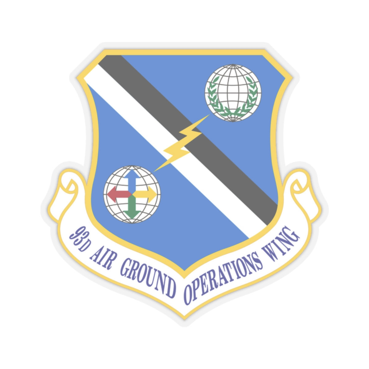 93d Air Ground Operations Wing Emblem (U.S. Air Force) STICKER Vinyl Kiss-Cut Decal