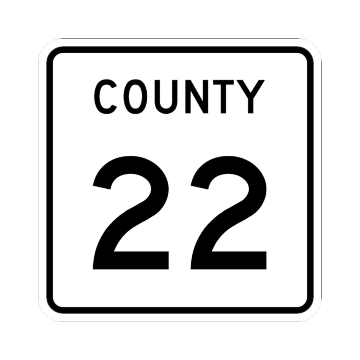 County 22 square (Minnesota) (Road Sign) STICKER Vinyl Kiss-Cut Decal