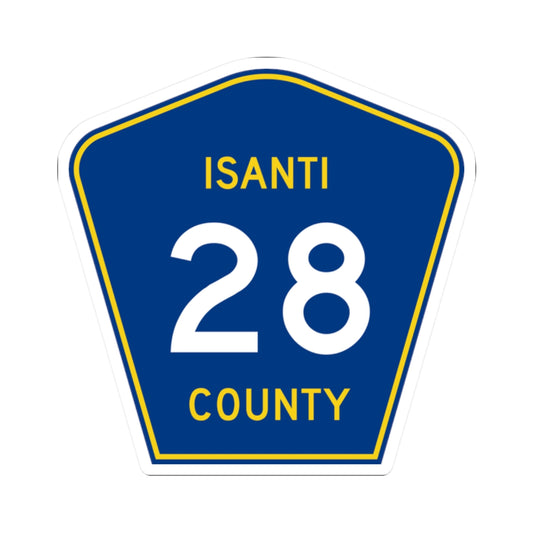 Isanti County 28 MN (Minnesota) (Road Sign) STICKER Vinyl Kiss-Cut Decal