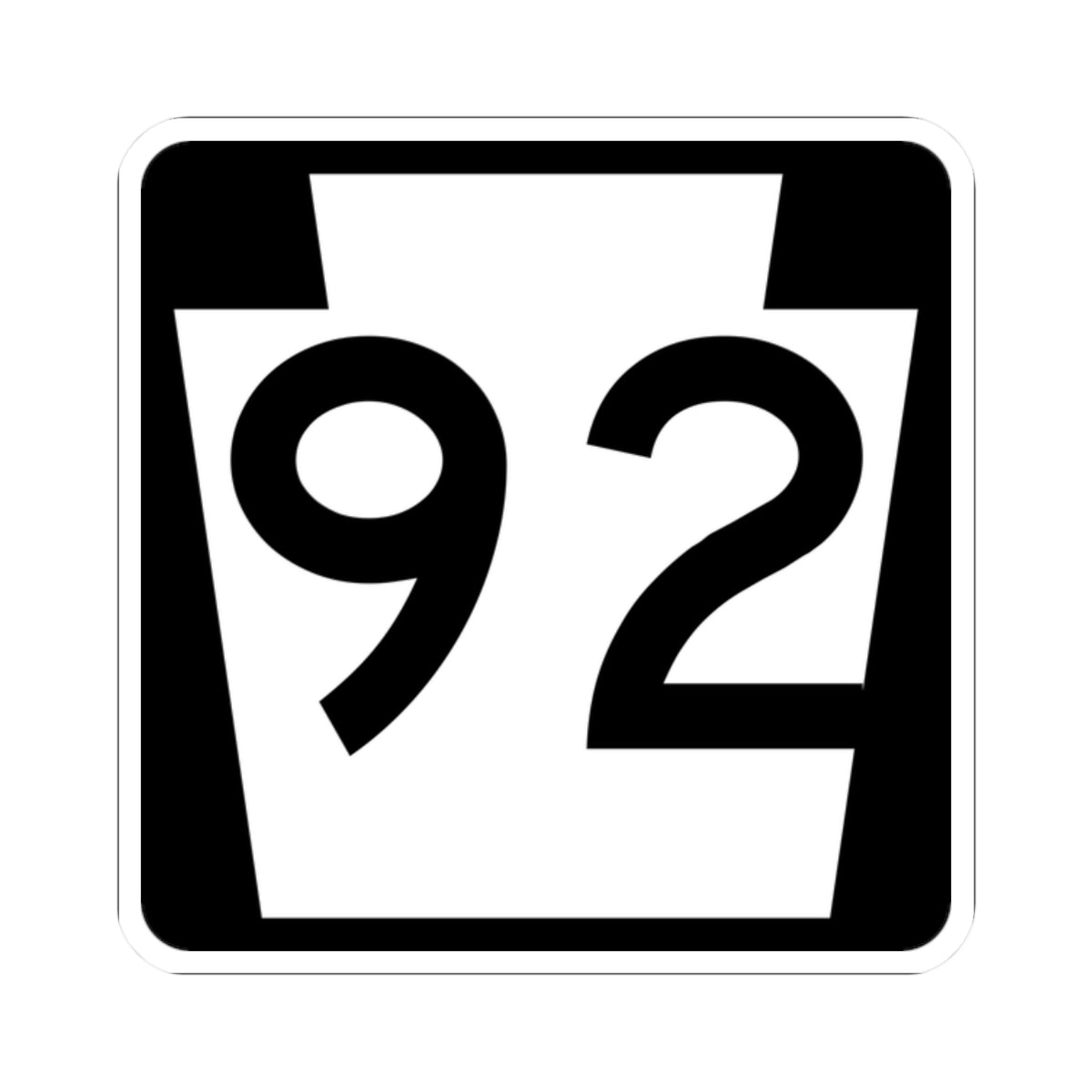 PA-92 (Pennsylvania) (Road Sign) STICKER Vinyl Kiss-Cut Decal