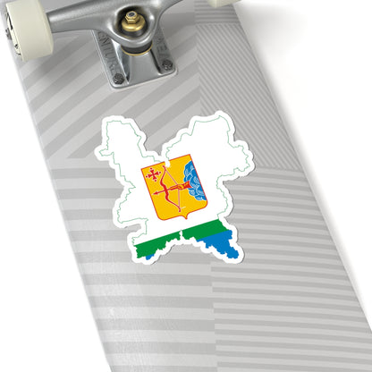 Flag-map of Kirov Oblast (Russia) STICKER Vinyl Kiss-Cut Decal