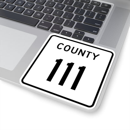 County 111 square (Minnesota) (Road Sign) STICKER Vinyl Kiss-Cut Decal