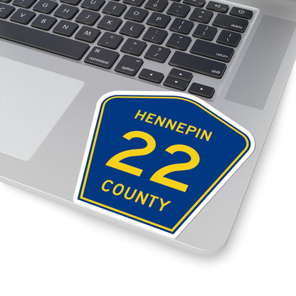 Hennepin County 22 (Minnesota) (Road Sign) STICKER Vinyl Kiss-Cut Decal