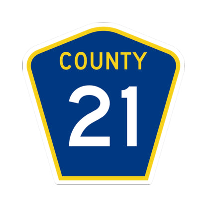 County 21 MN (Minnesota) (Road Sign) STICKER Vinyl Kiss-Cut Decal