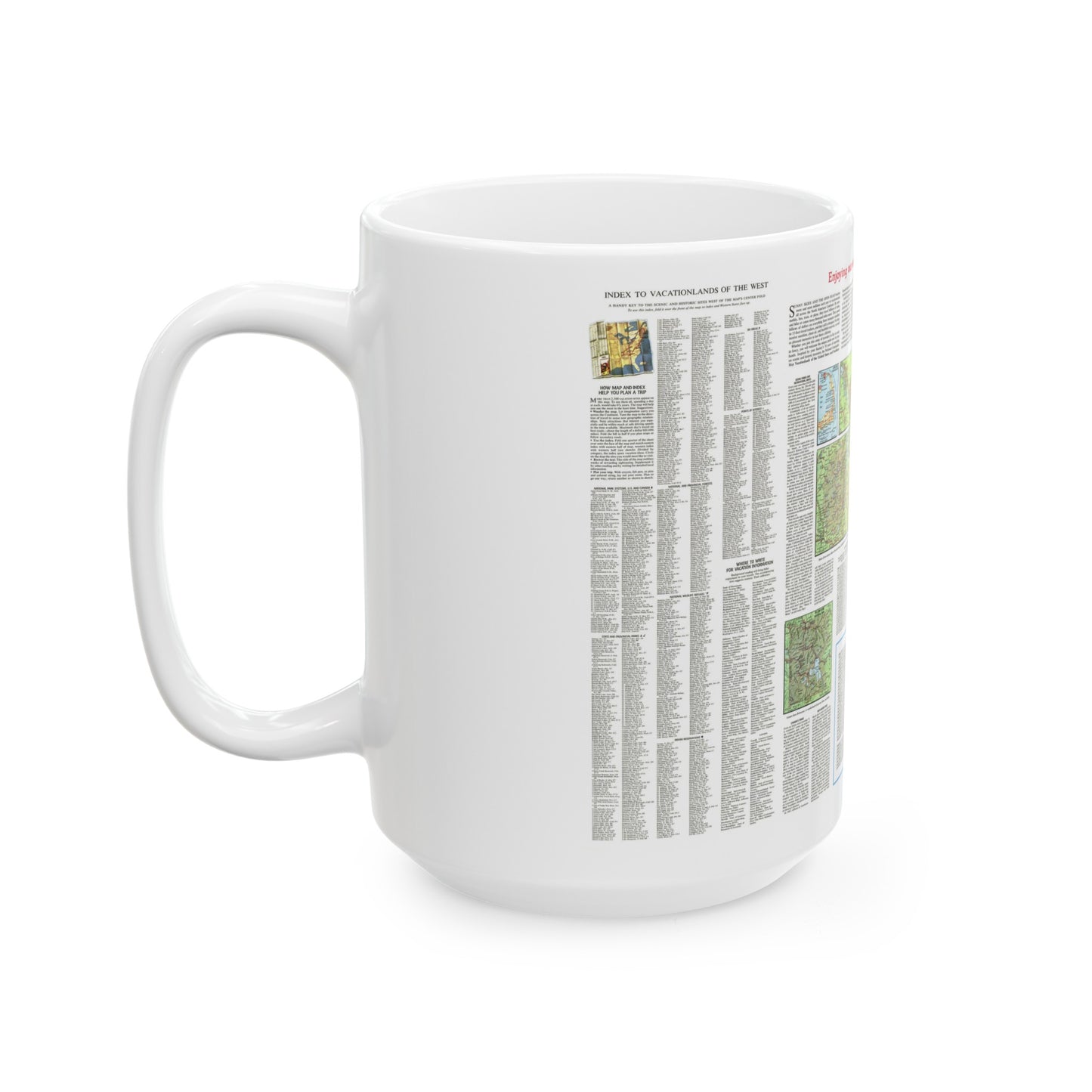 USA - Scenic Treasures and Historic Sites (1966) (Map) White Coffee Mug-The Sticker Space