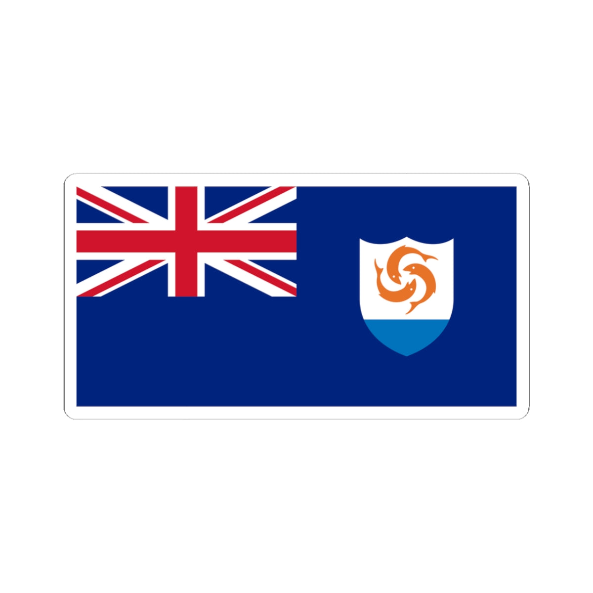 Flag of Anguilla varient (United Kingdom) STICKER Vinyl Kiss-Cut Decal