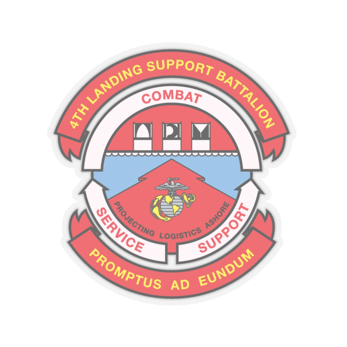 4th Landing Support Battalion Promptus Ad Eundum (USMC) STICKER Vinyl Kiss-Cut Decal