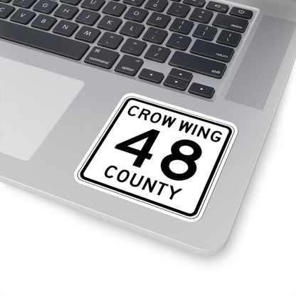 Crow Wing County 48 (Minnesota) (Road Sign) STICKER Vinyl Kiss-Cut Decal