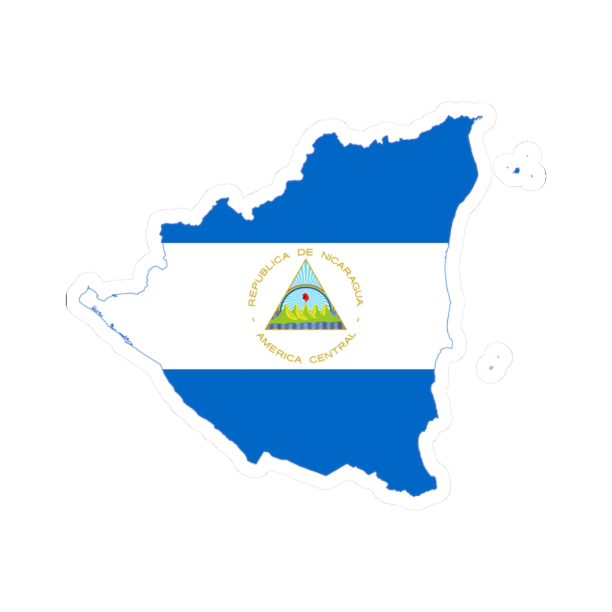 Flag map of Nicaragua (Nicaragua) STICKER Vinyl Kiss-Cut Decal
