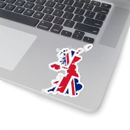 Flag-map of the United Kingdom (United Kingdom) STICKER Vinyl Kiss-Cut Decal