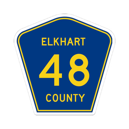 Elkhart County Road 48 IN (Indiana) (Road Sign) STICKER Vinyl Kiss-Cut Decal