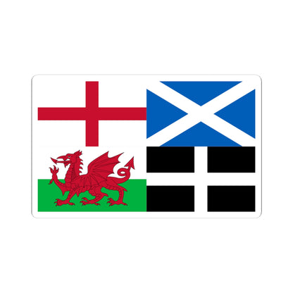 Flags of England Scotland Wales and Cornwall (England) STICKER Vinyl Kiss-Cut Decal