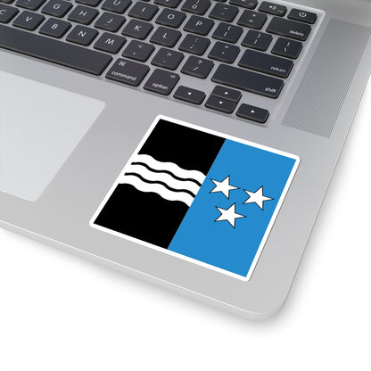 Flag of Canton of Aargau (Switzerland) STICKER Vinyl Kiss-Cut Decal